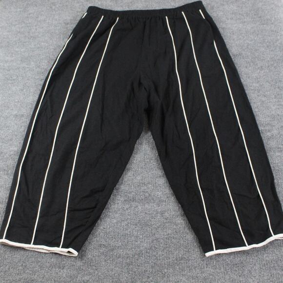 Rujuta Sheth Pants Women XXL Etta Wide Leg Crop Black Linen Blend Quiet Luxury - Picture 5 of 15